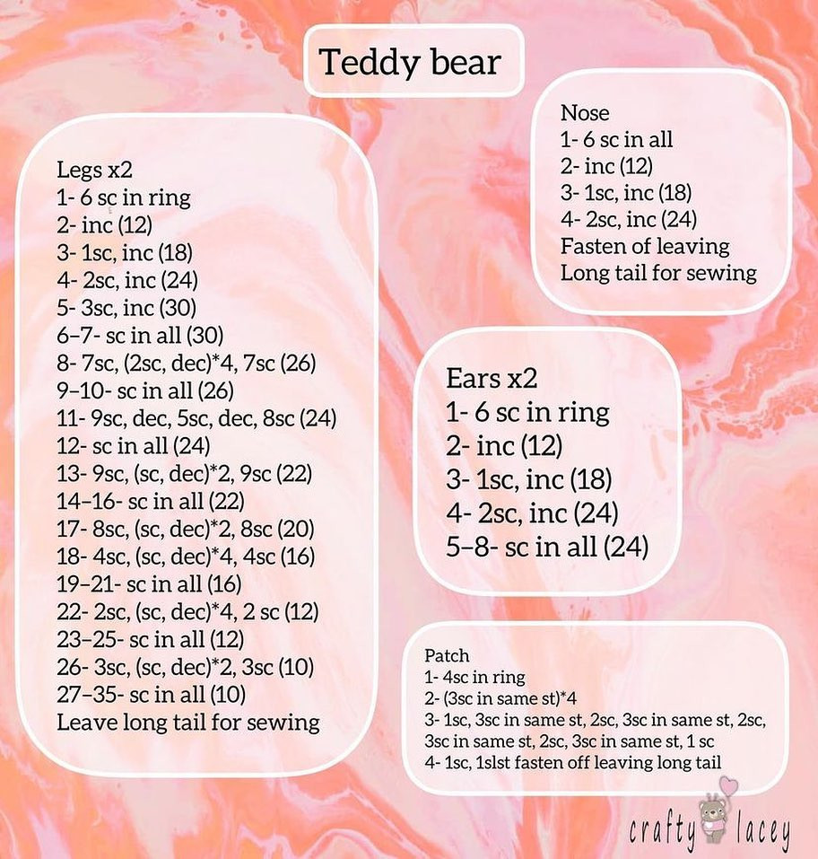 teddy bear Free crochet pattern