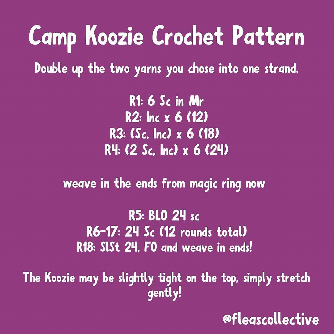 the camp koozie free crochet pattern