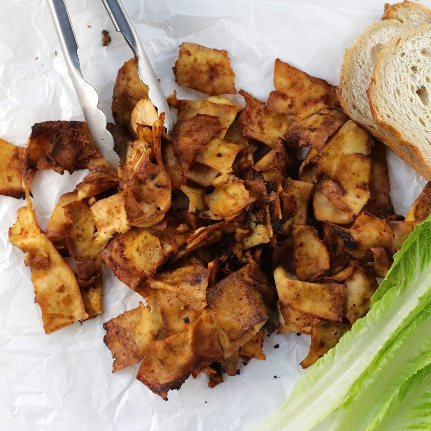 This homemade Tofu Deli Meat is chewy, crispy, smoky, and salty