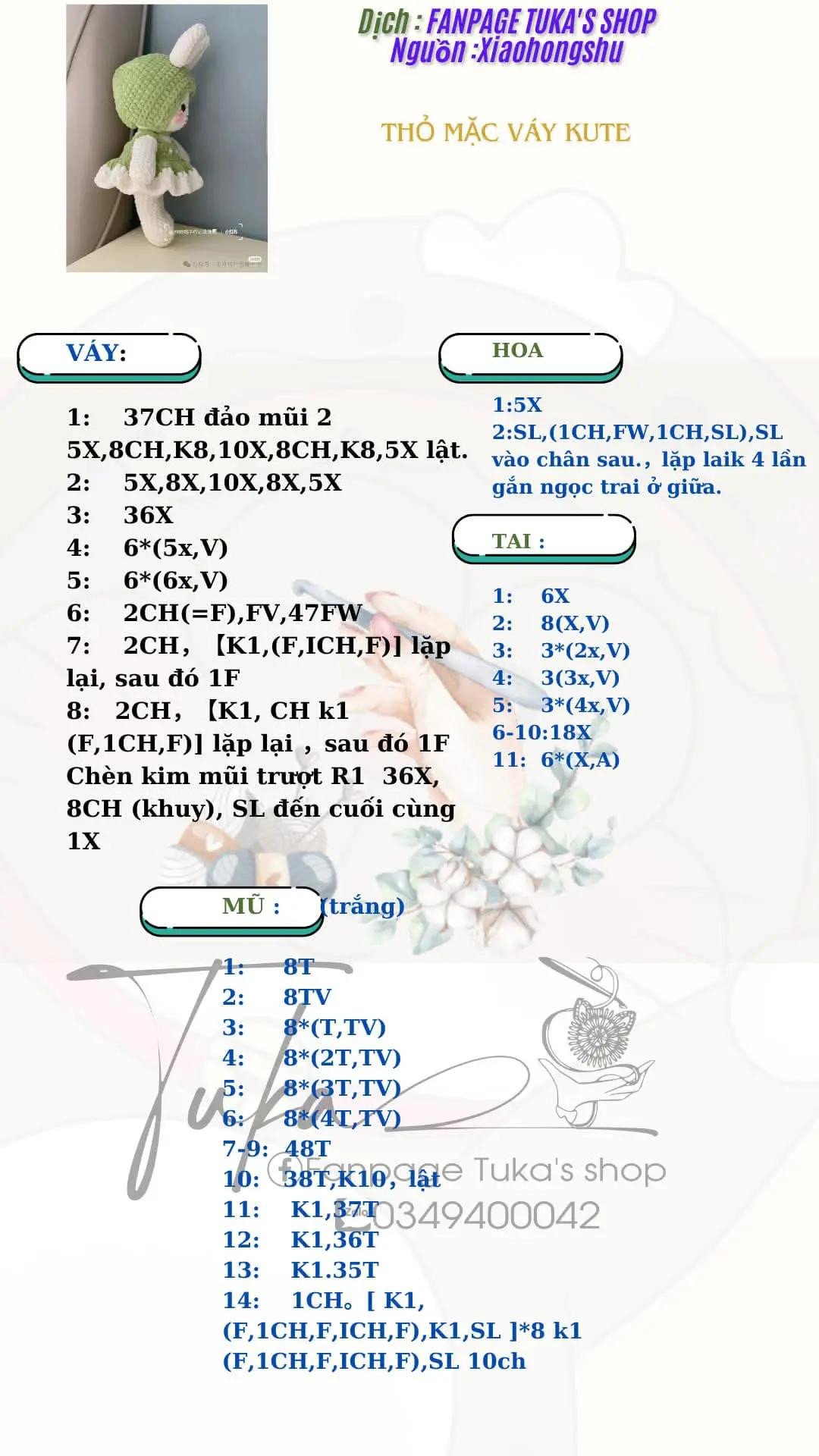 thỏ mặc váy kute