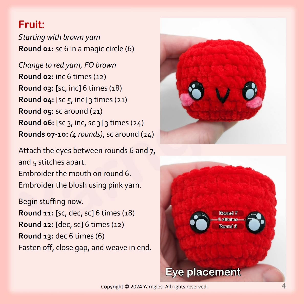 Tiny Apple free crochet pattern