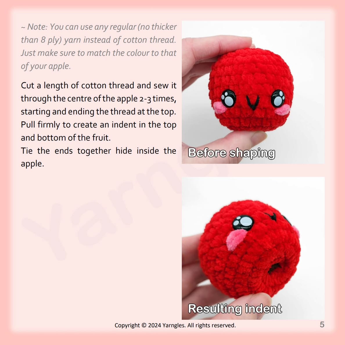 Tiny Apple free crochet pattern