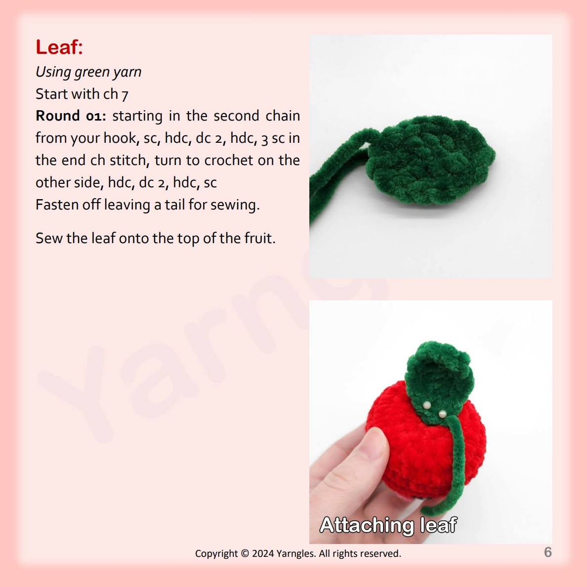 Tiny Apple free crochet pattern