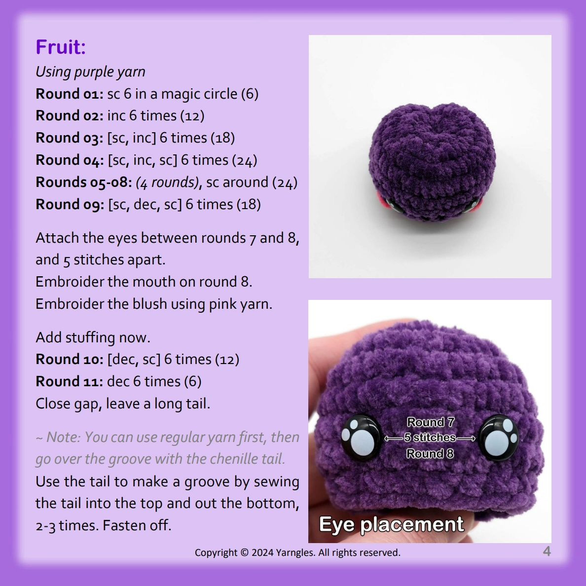 Tiny Plum free crochet pattern 🥰