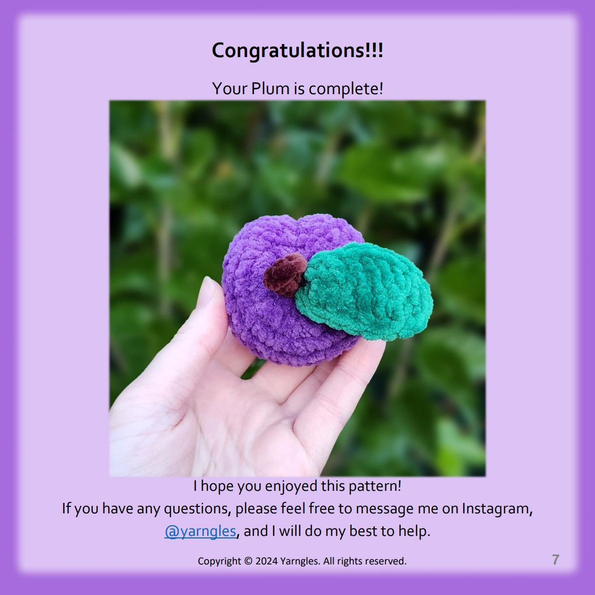 Tiny Plum free crochet pattern 🥰