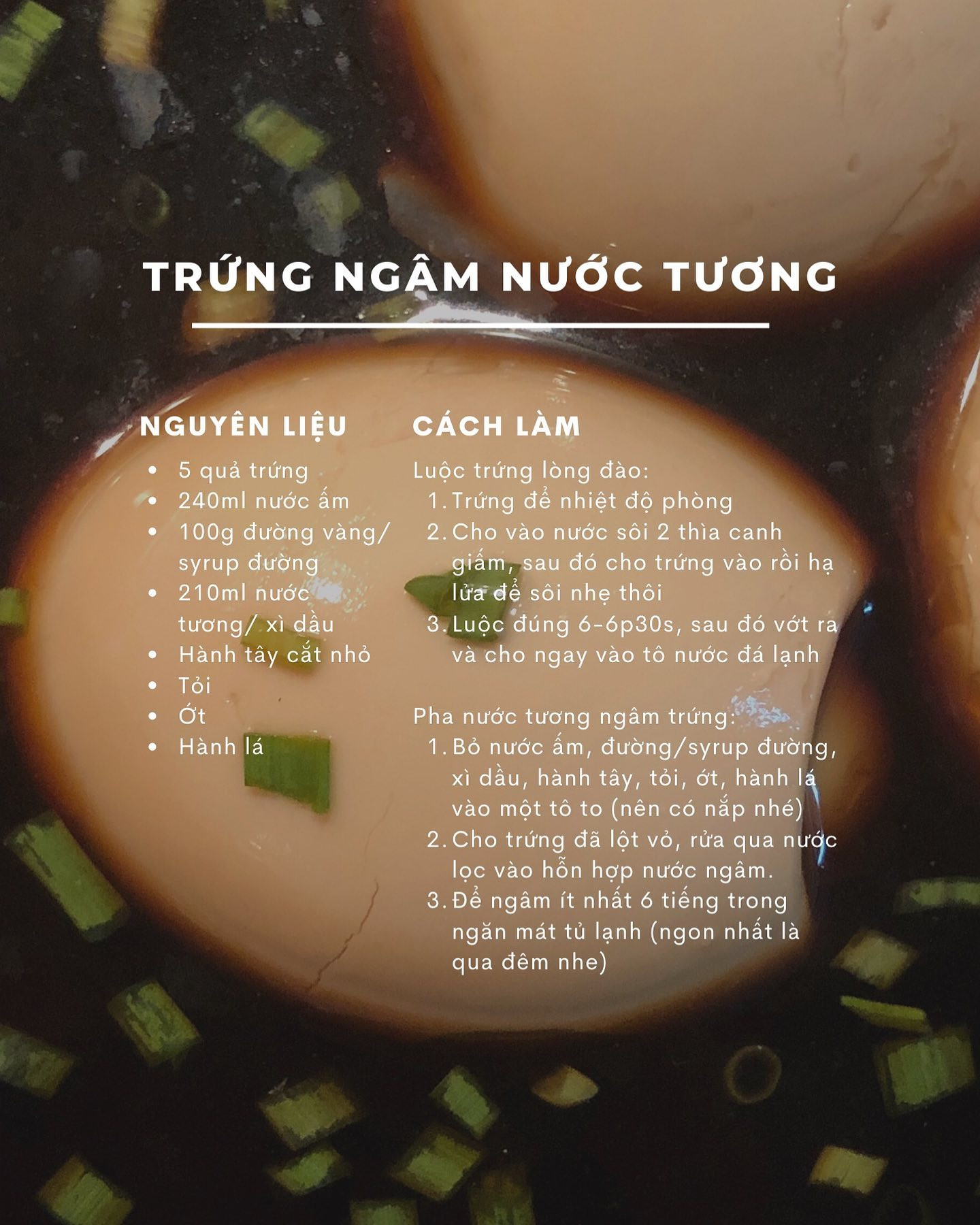 TRỨNG NGÂM NƯỚC TƯƠNG 🍳🍚