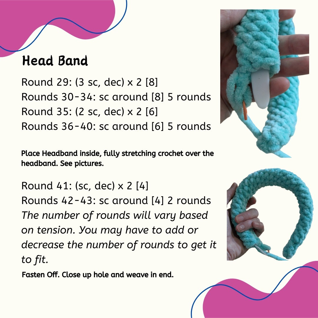 unicorn headband free pattern