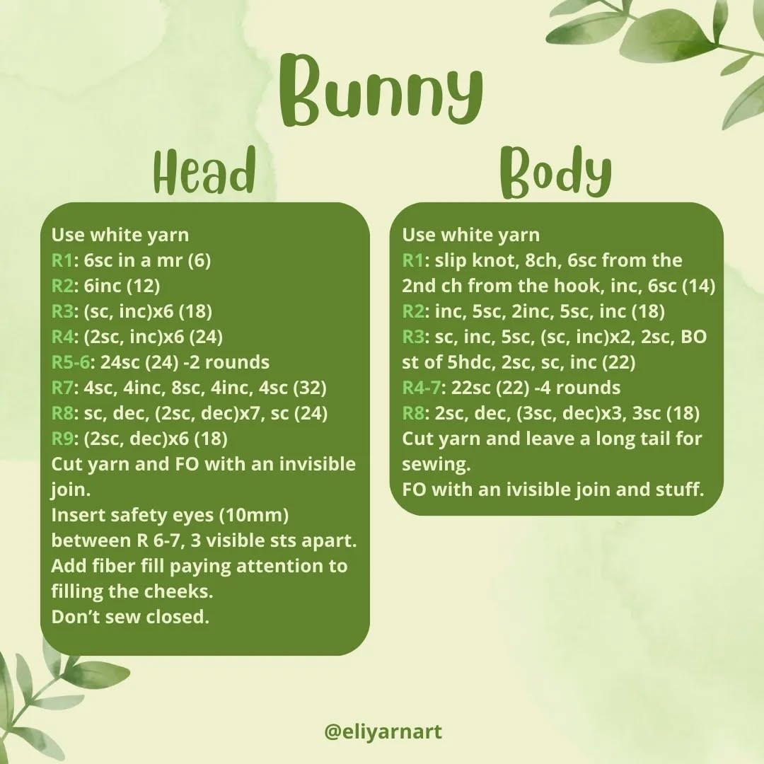 ✨️Bunny's free pattern realise✨️