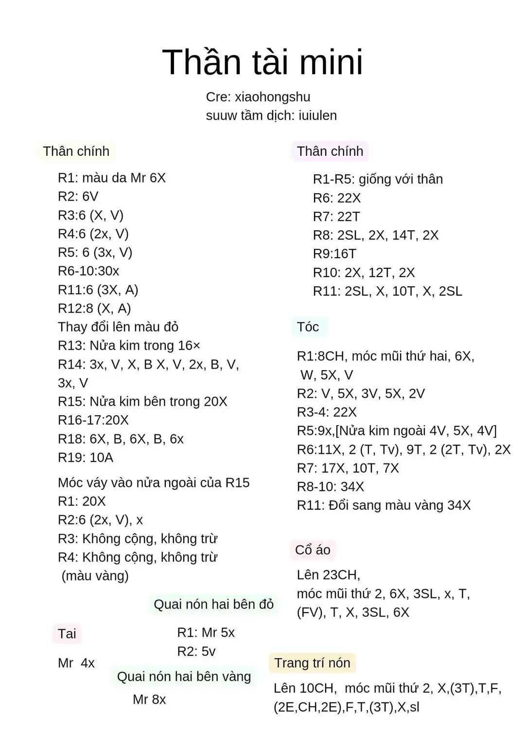 chart móc len thần tài mini