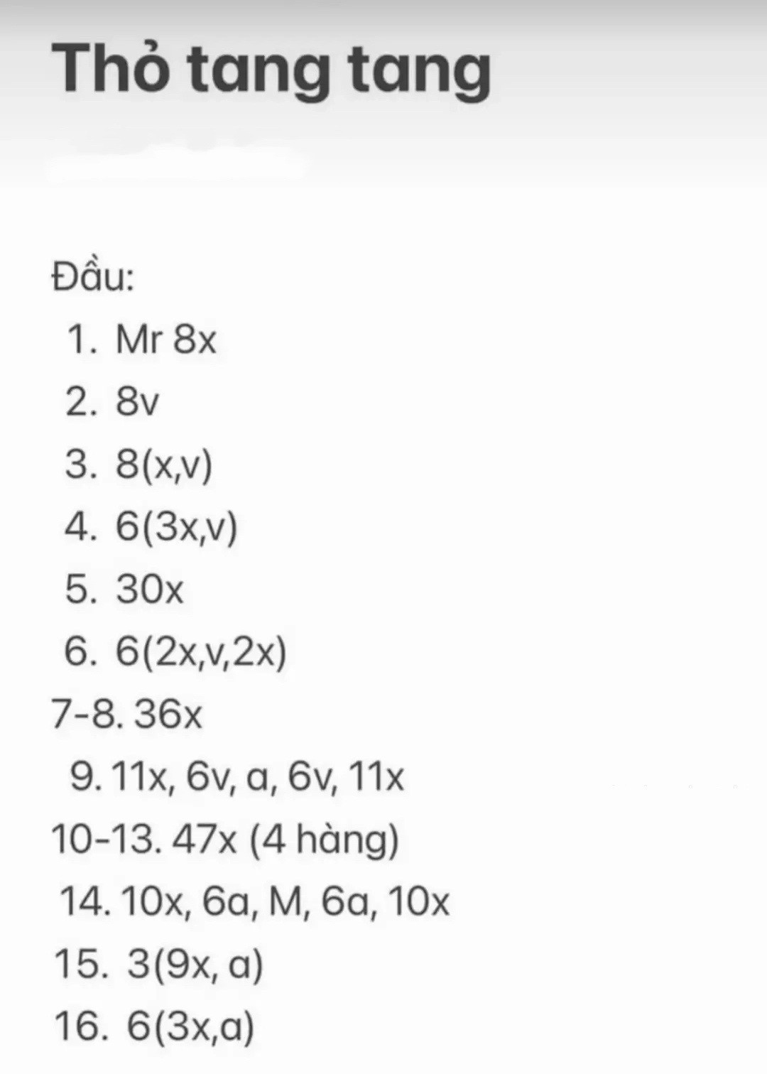 chart móc len thỏ tang tang