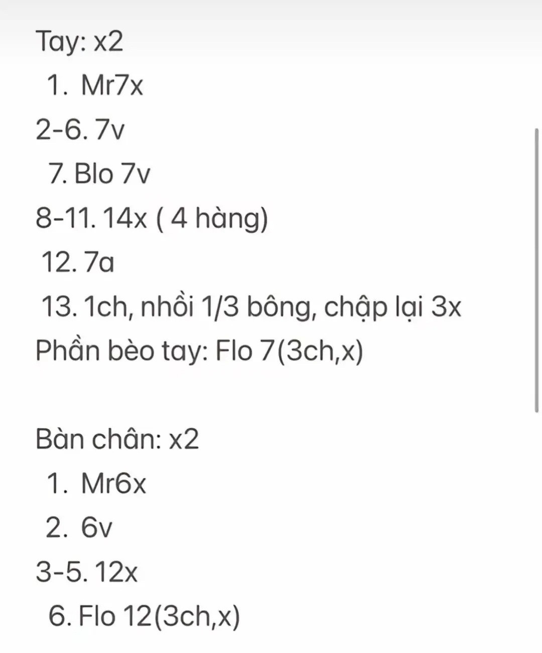 chart móc len thỏ tang tang