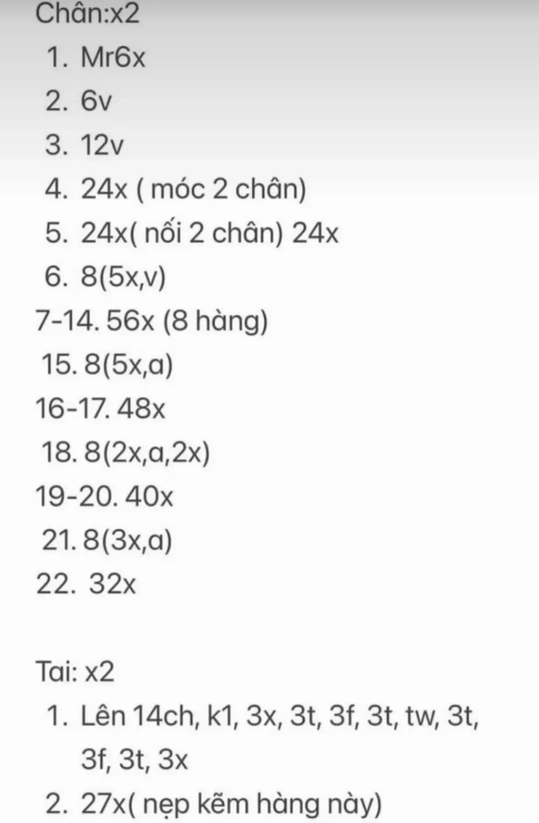 chart móc len thỏ tang tang