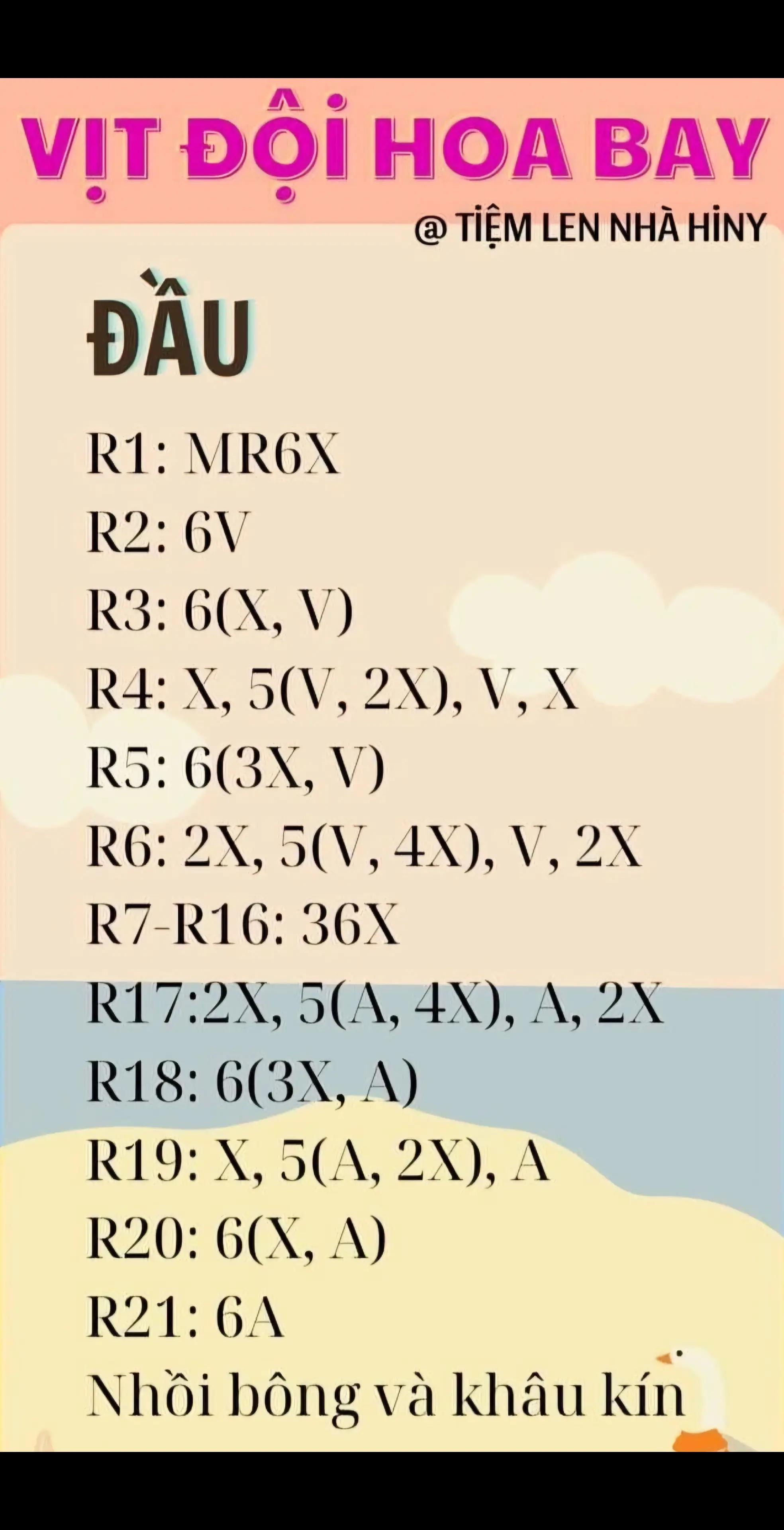 chart móc vịt đội hoa bay