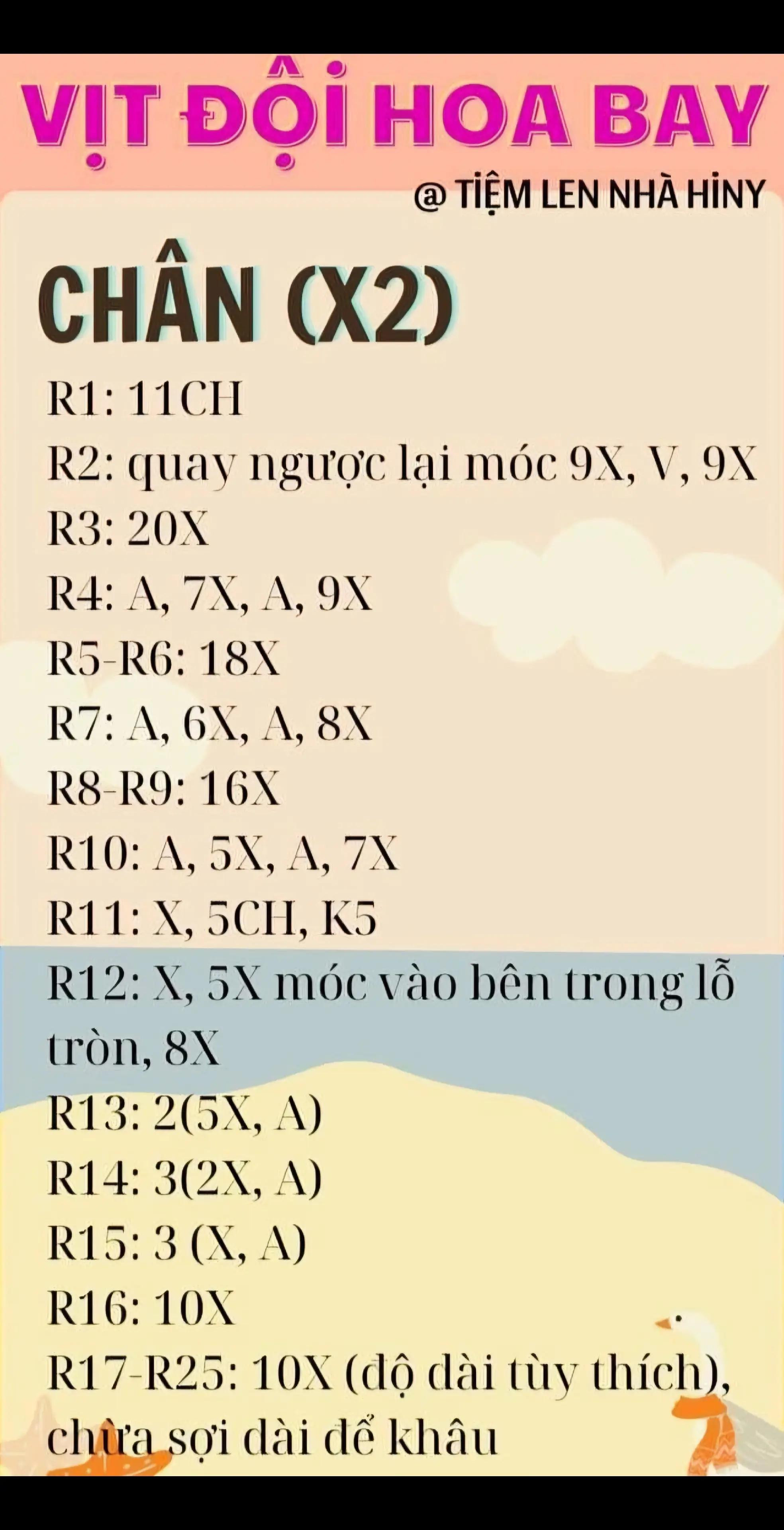 chart móc vịt đội hoa bay