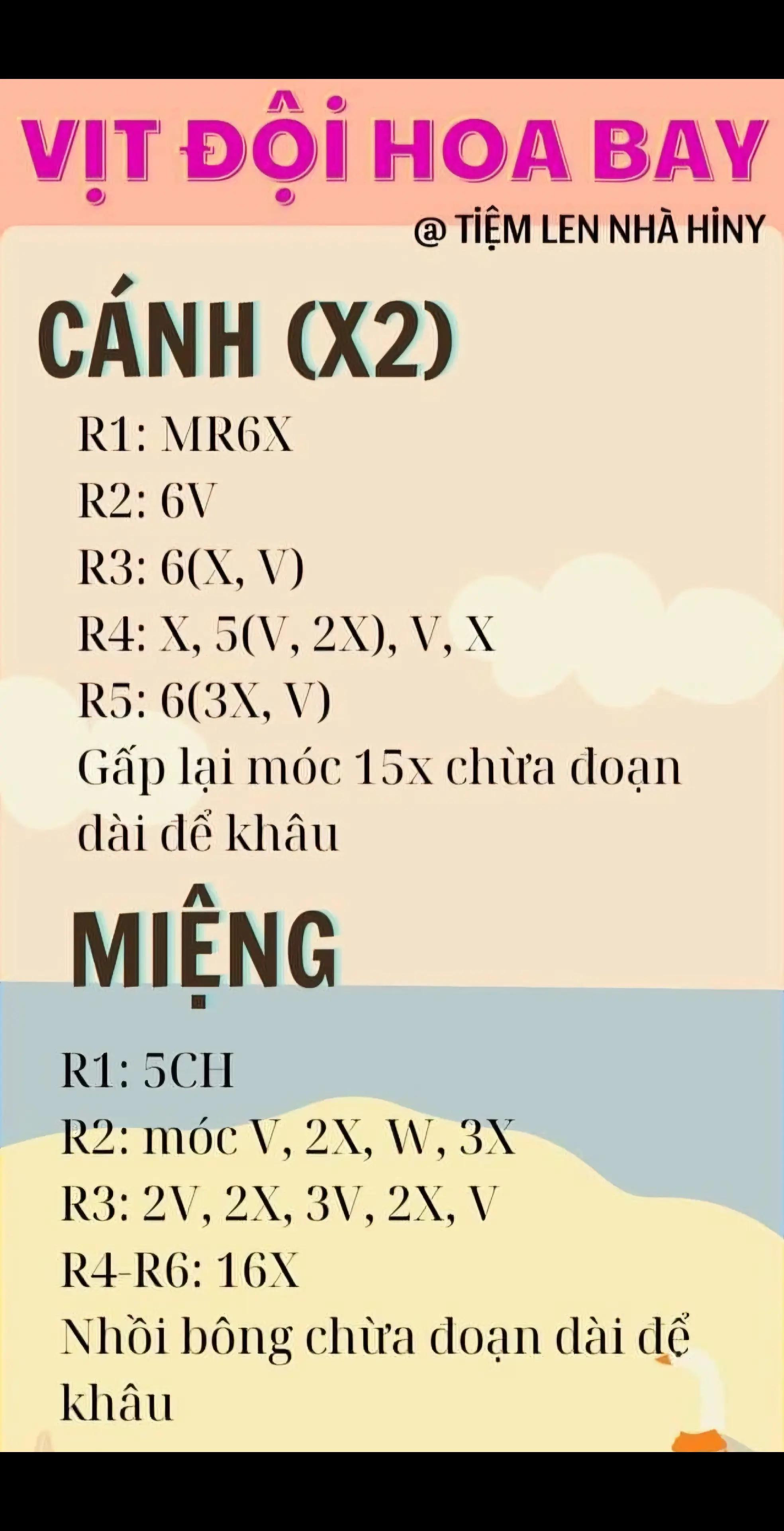 chart móc vịt đội hoa bay