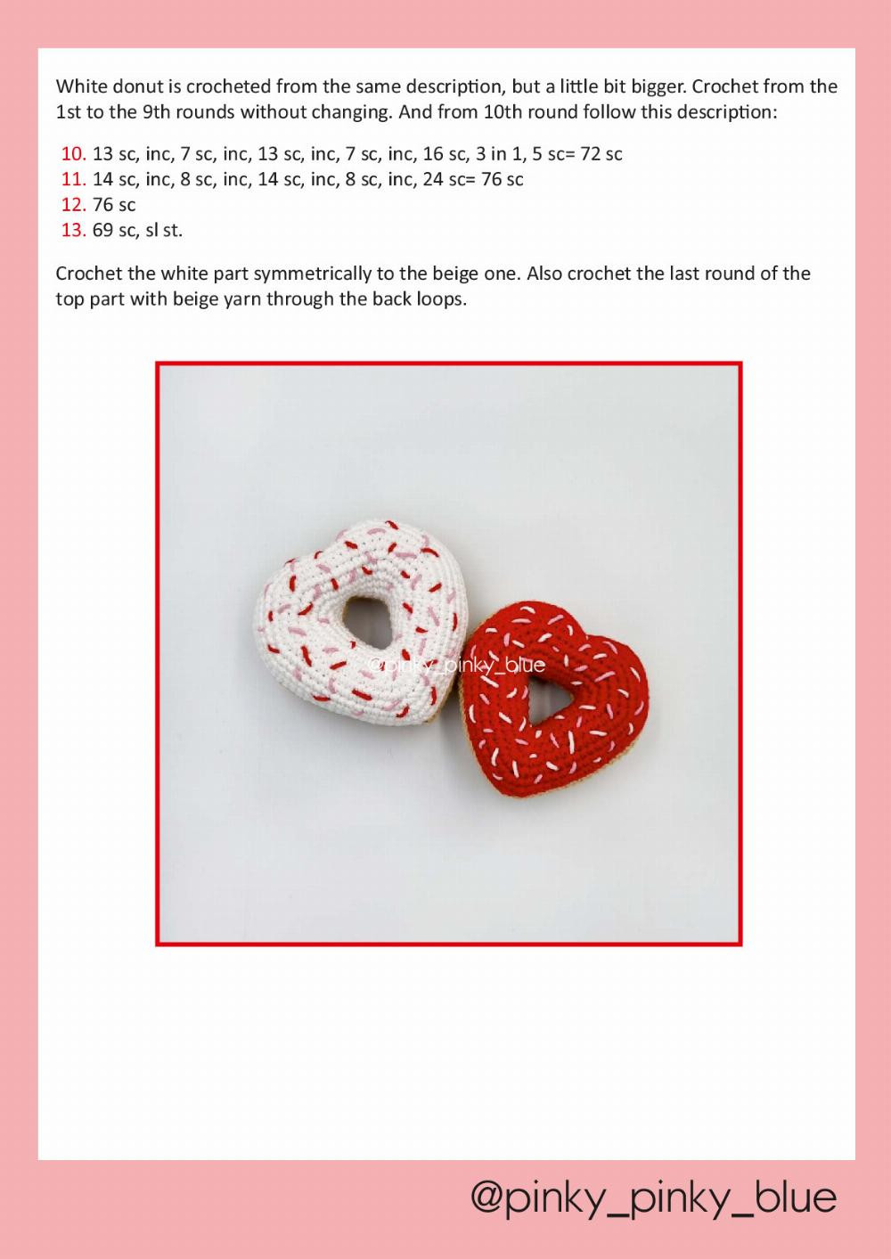 Crochet pattern Heart Donuts