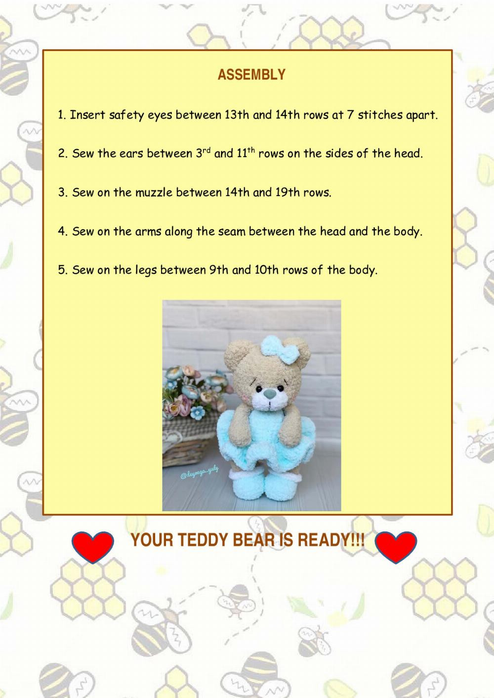 crochet toy pattern teddy the bear