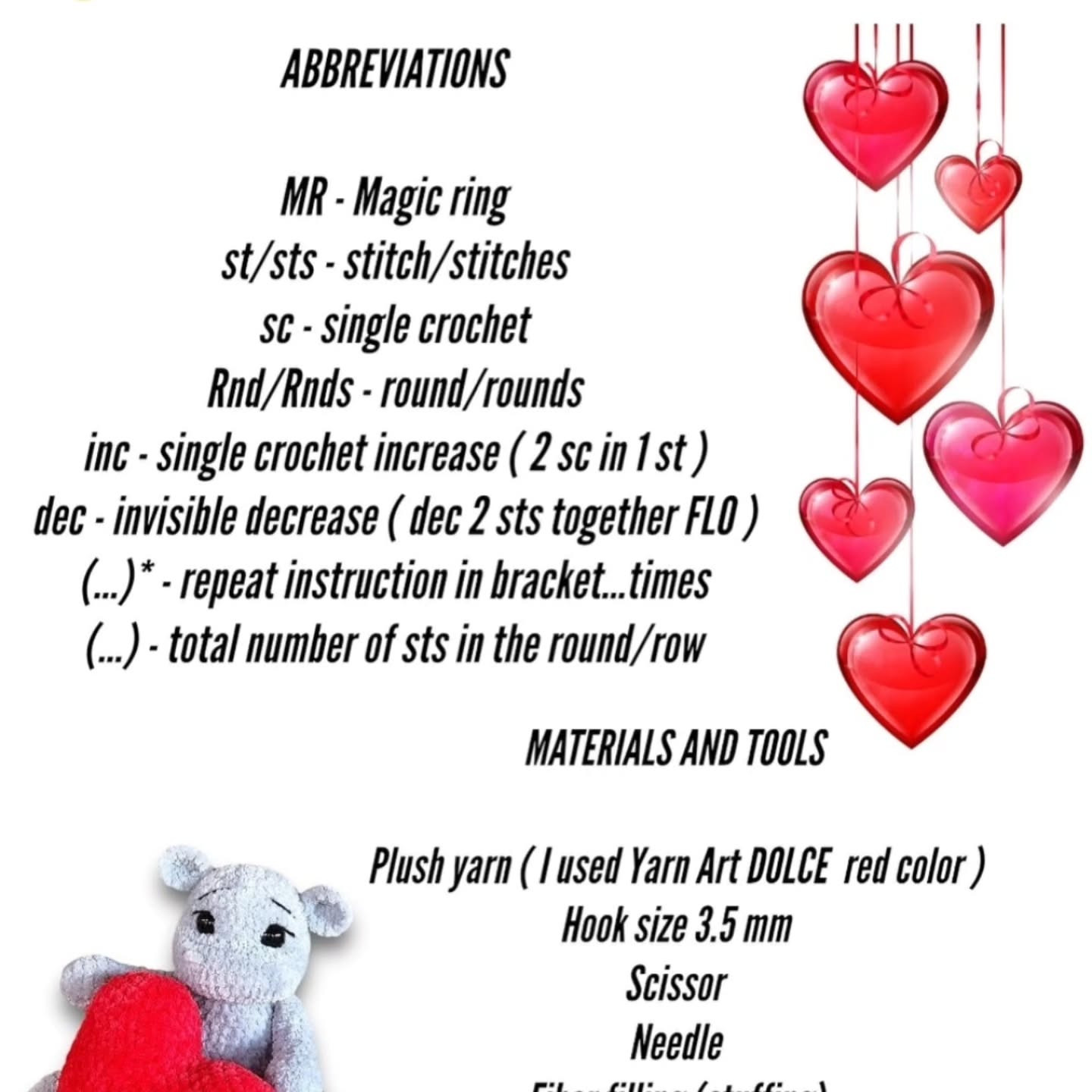 free amigurumi pattern red heart