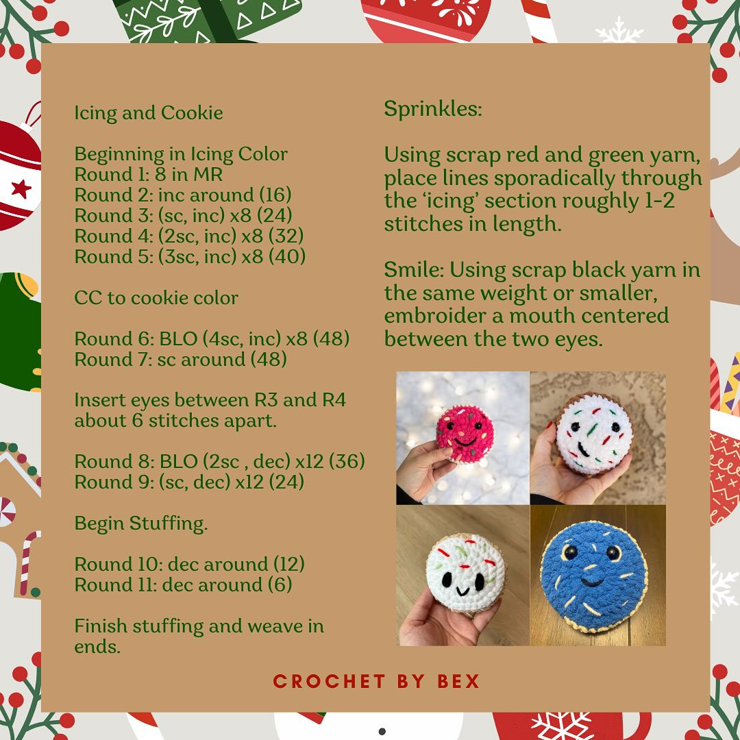 free christmas cookie pattern