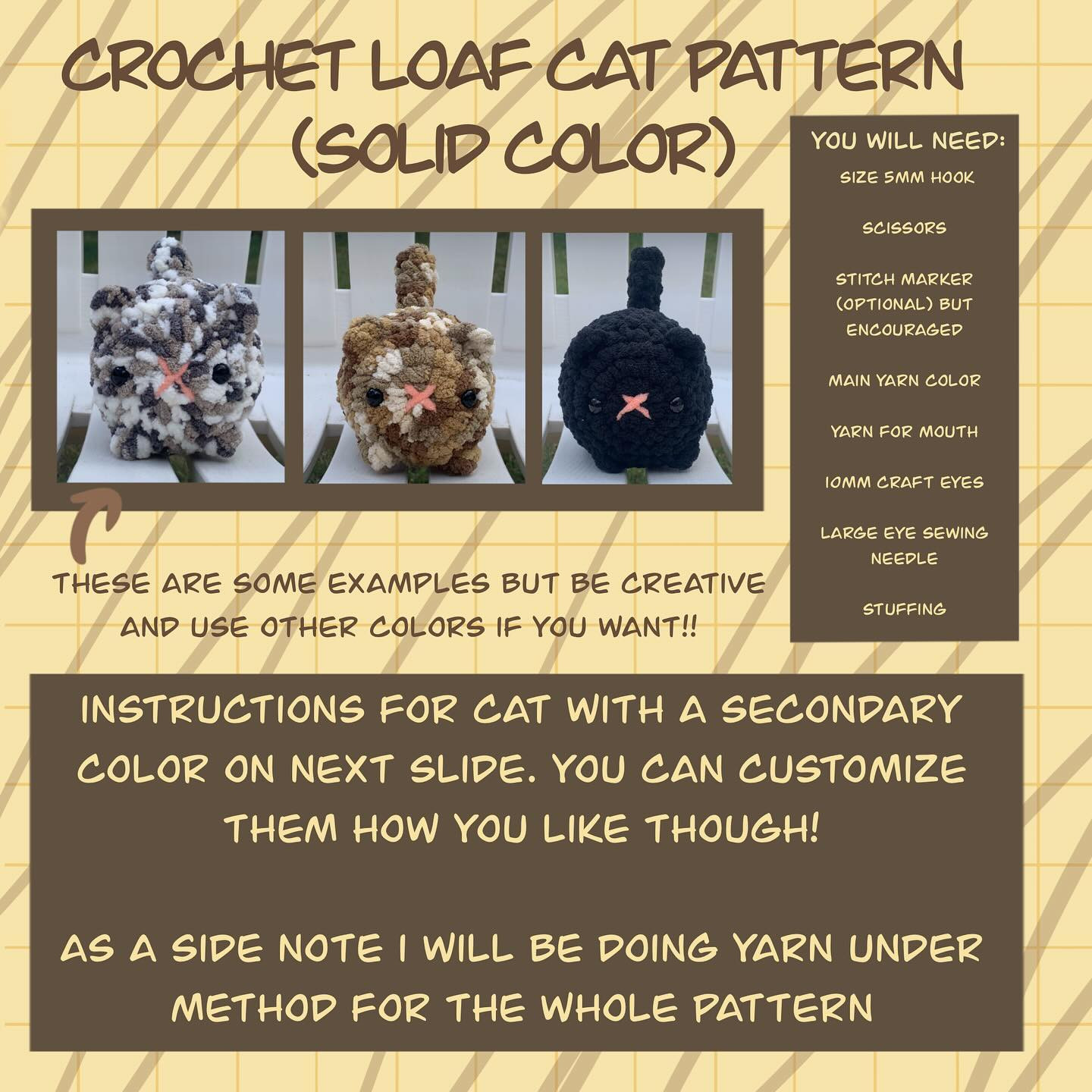 free pattern crochet loafy cats