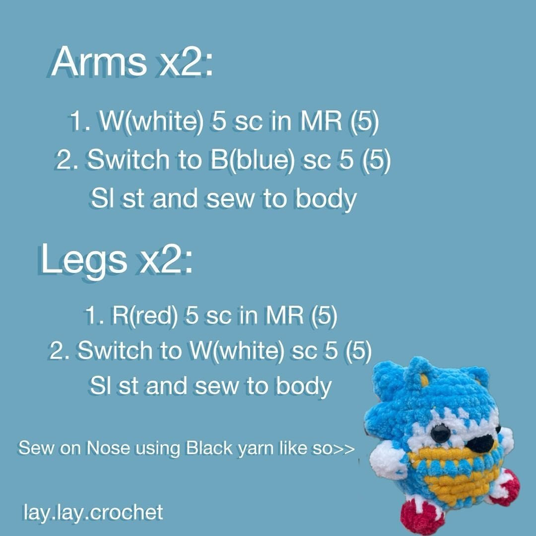 free pattern crochet sonic plushie