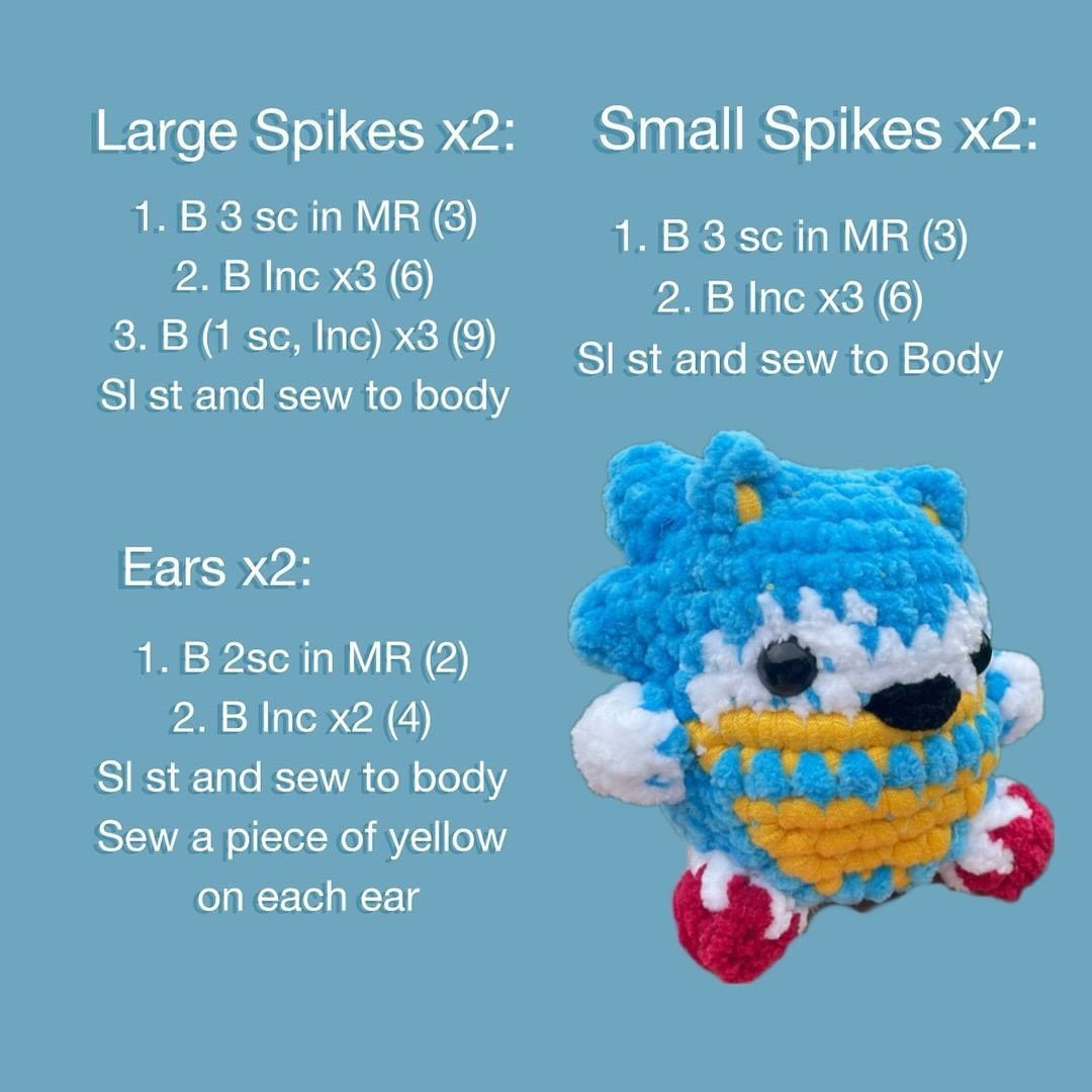 free pattern crochet sonic plushie