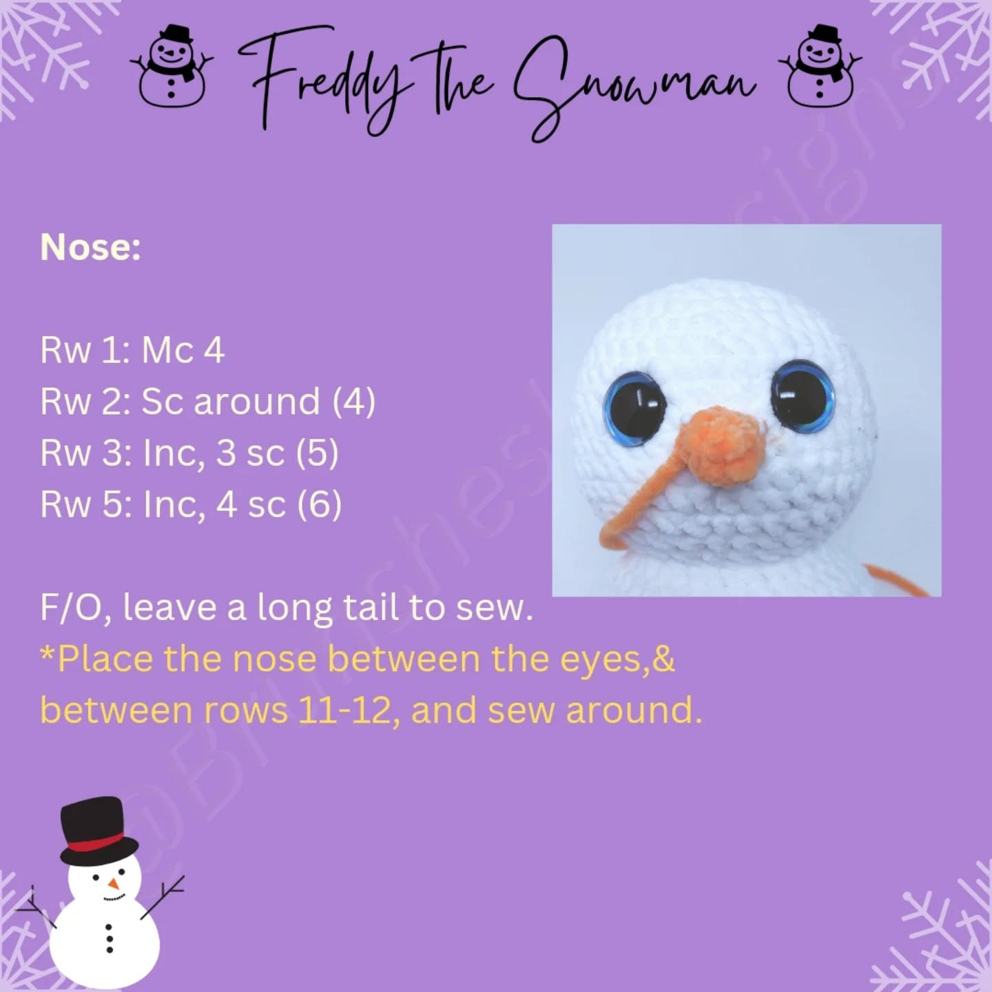 free pattern freddy the snowman