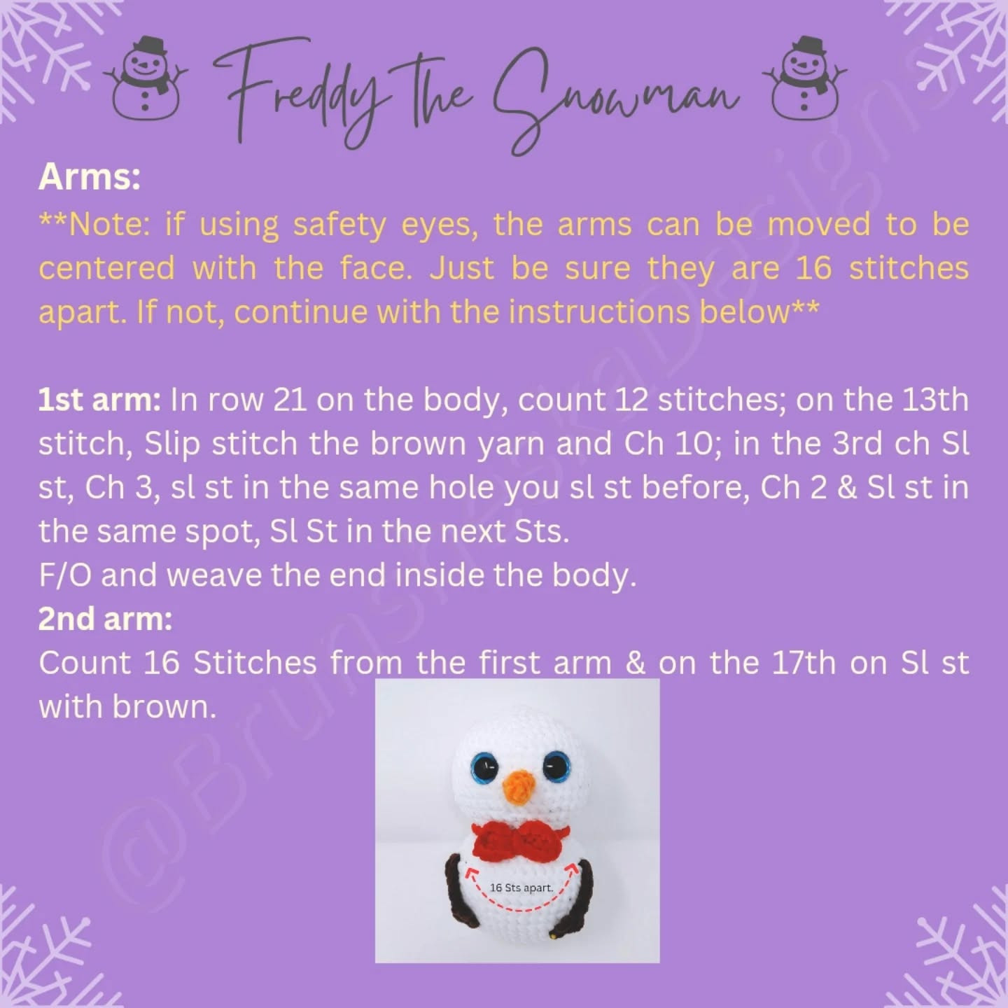 free pattern freddy the snowman