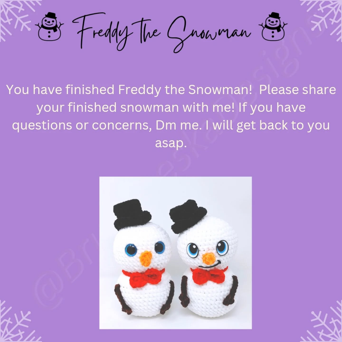 free pattern freddy the snowman