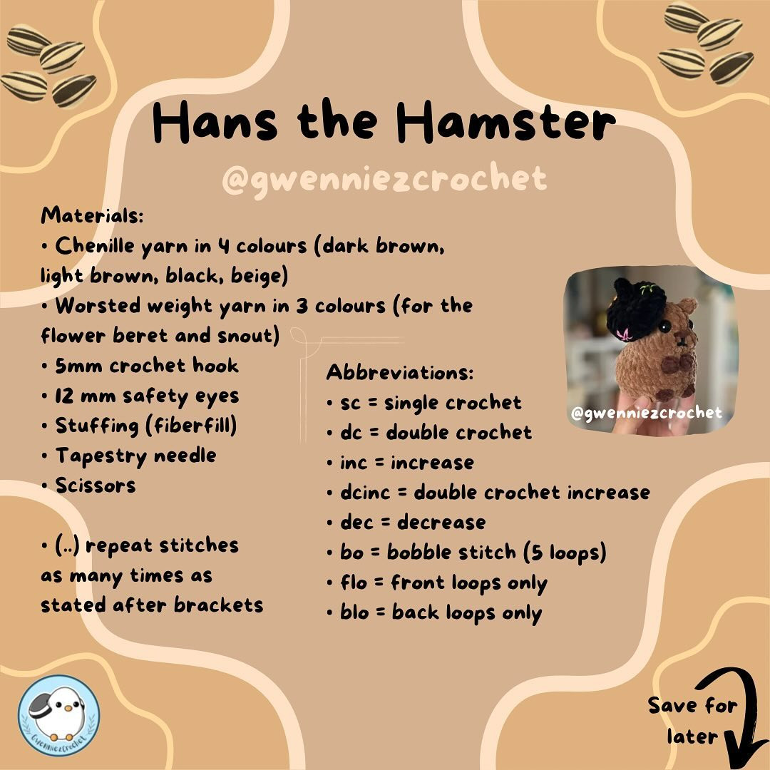 ✨FREE PATTERN HANS THE HAMSTER✨