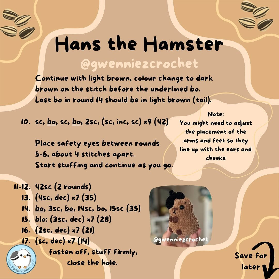 ✨FREE PATTERN HANS THE HAMSTER✨