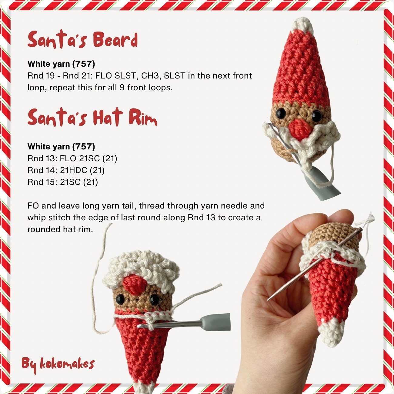 free pattern santa charm