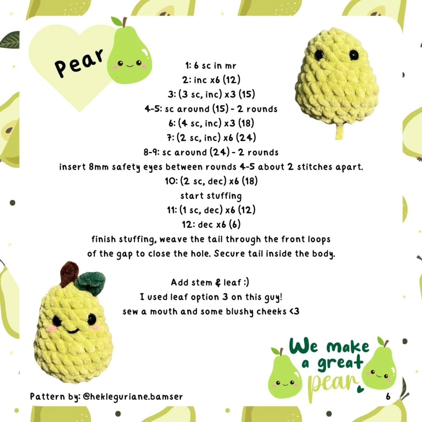 free pattern the fruit squad