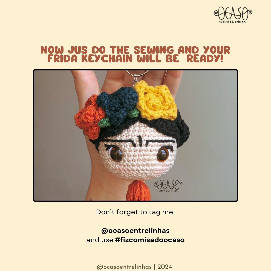 frida keychain crochet pattern