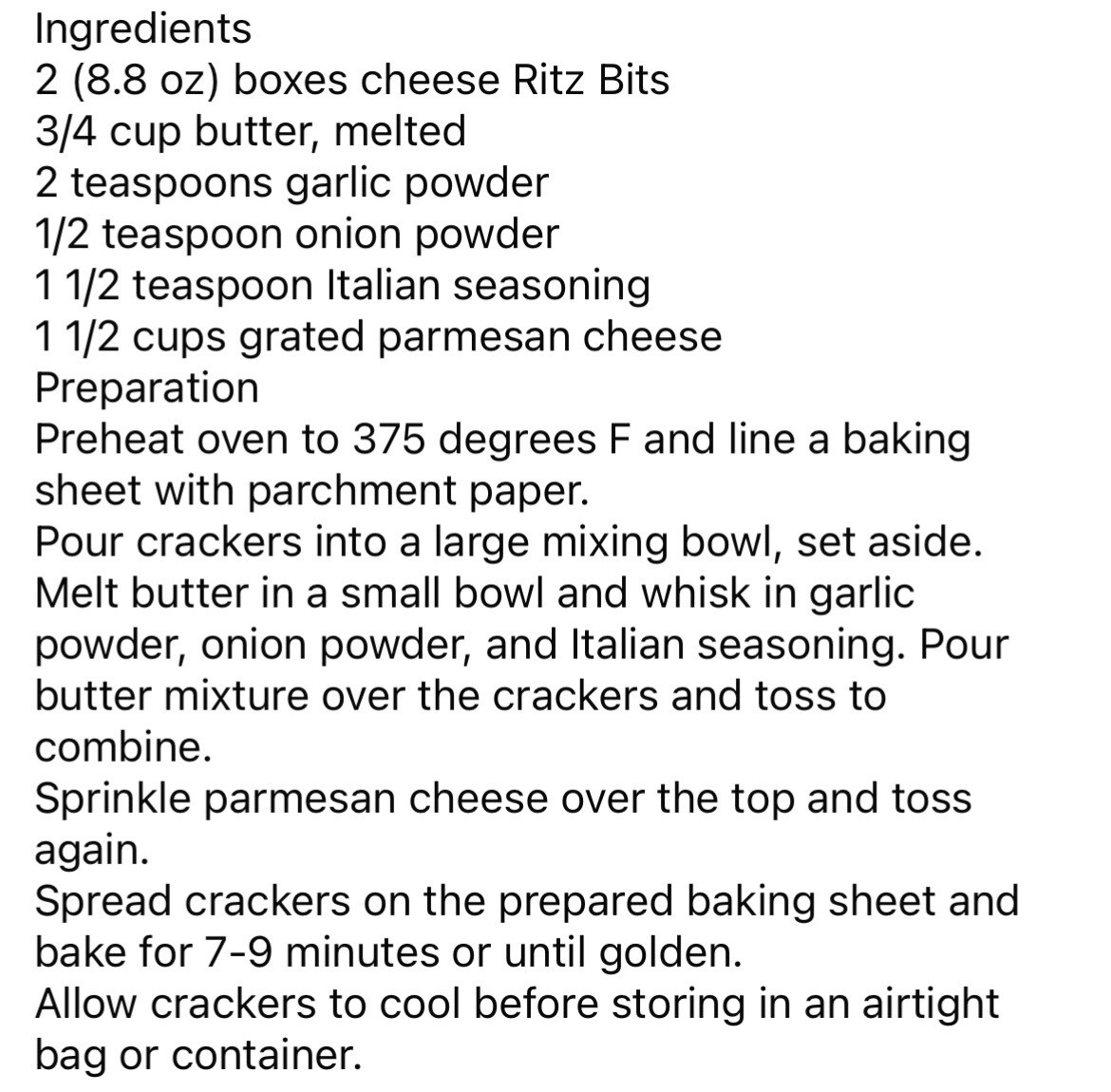 garlic bread ritz bits