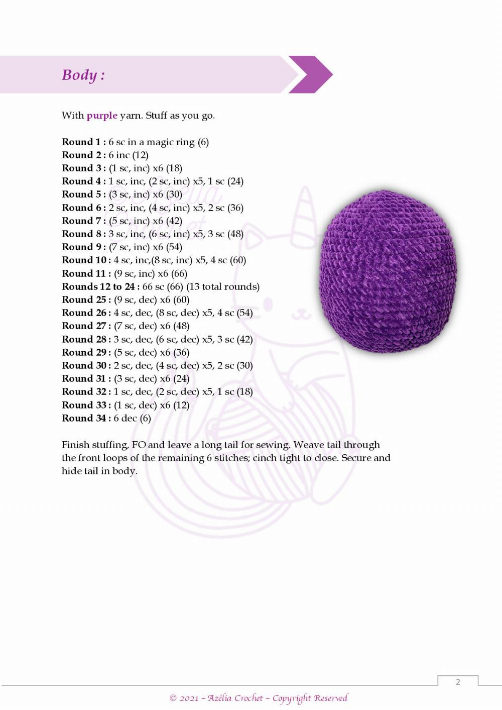 Gengar crochet pattern