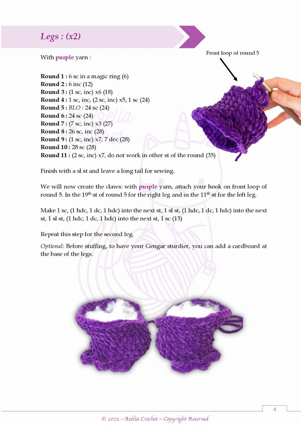 Gengar crochet pattern