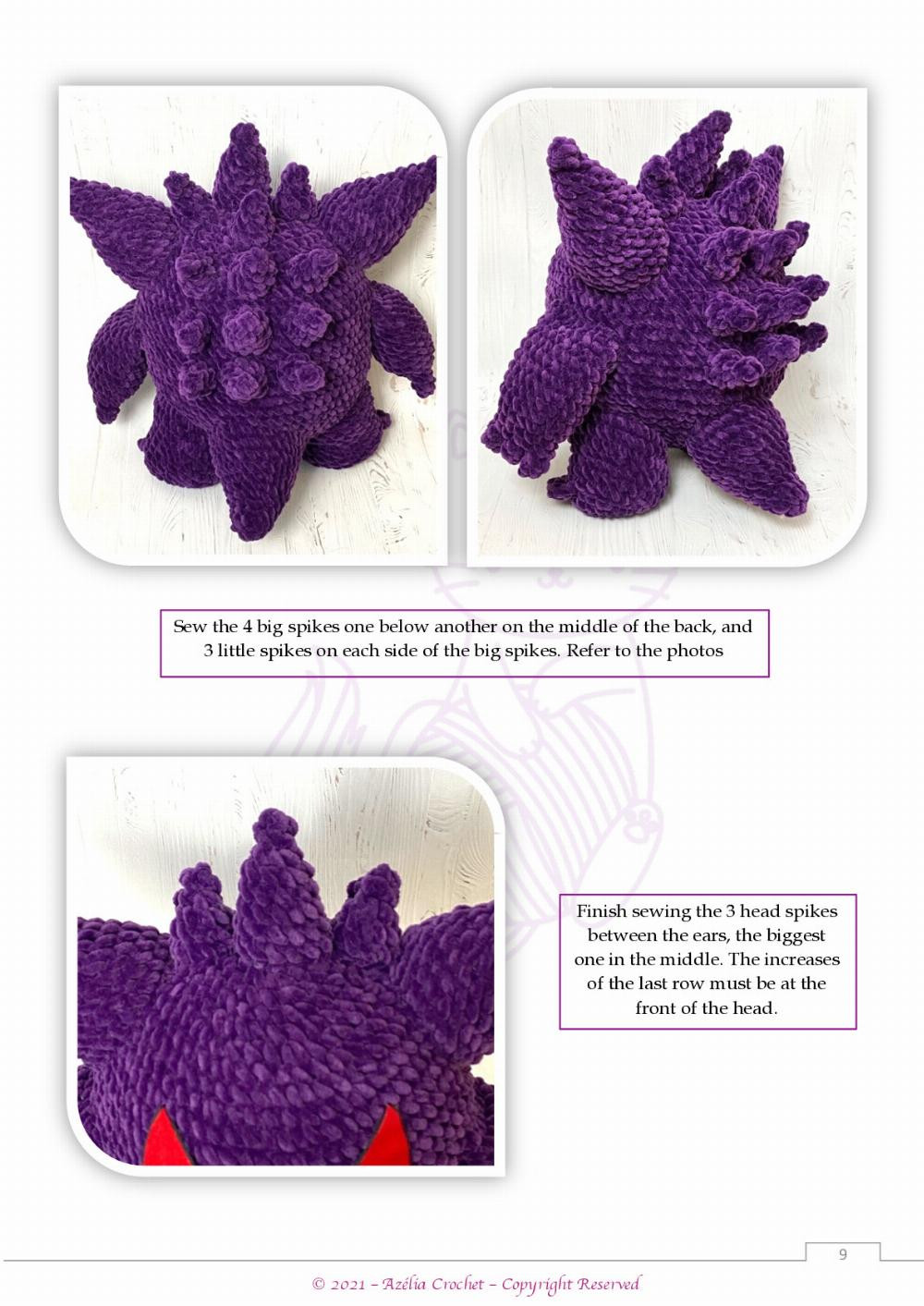 Gengar crochet pattern