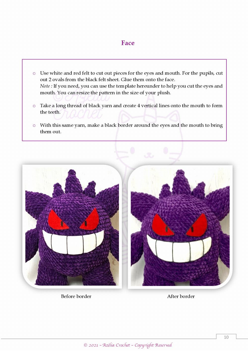 Gengar crochet pattern