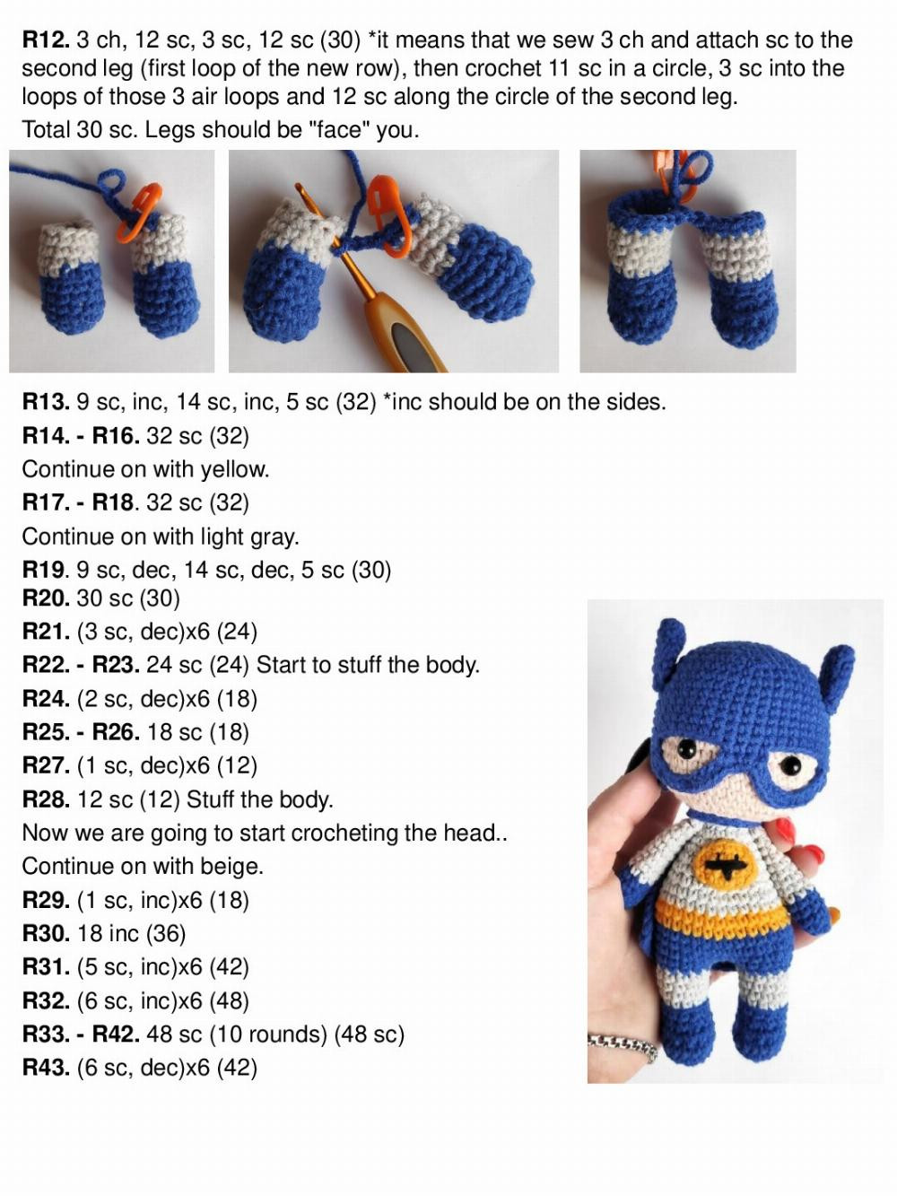 hero Batman crochet pattern