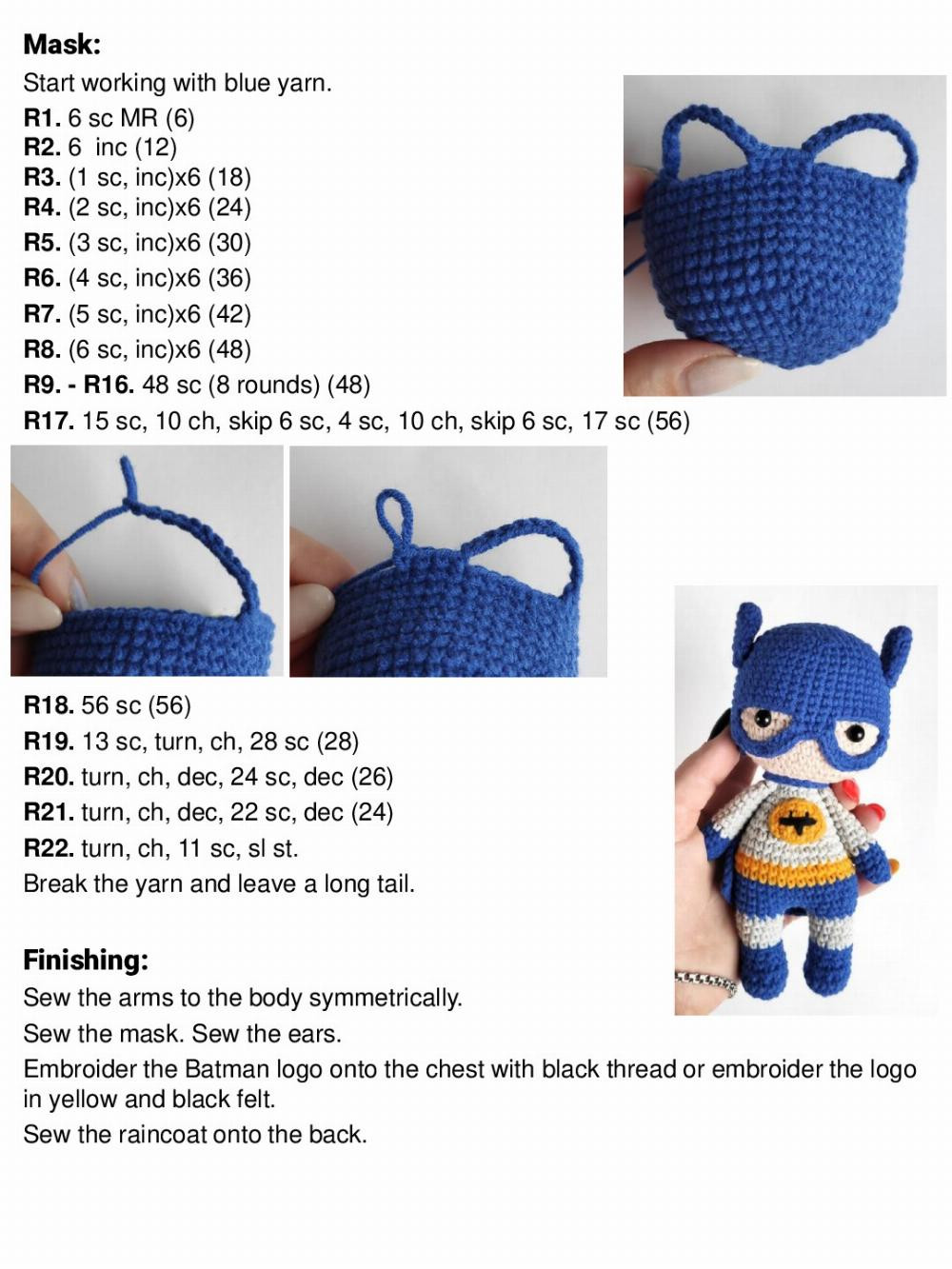 hero Batman crochet pattern