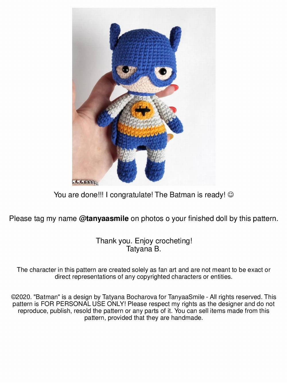 hero Batman crochet pattern