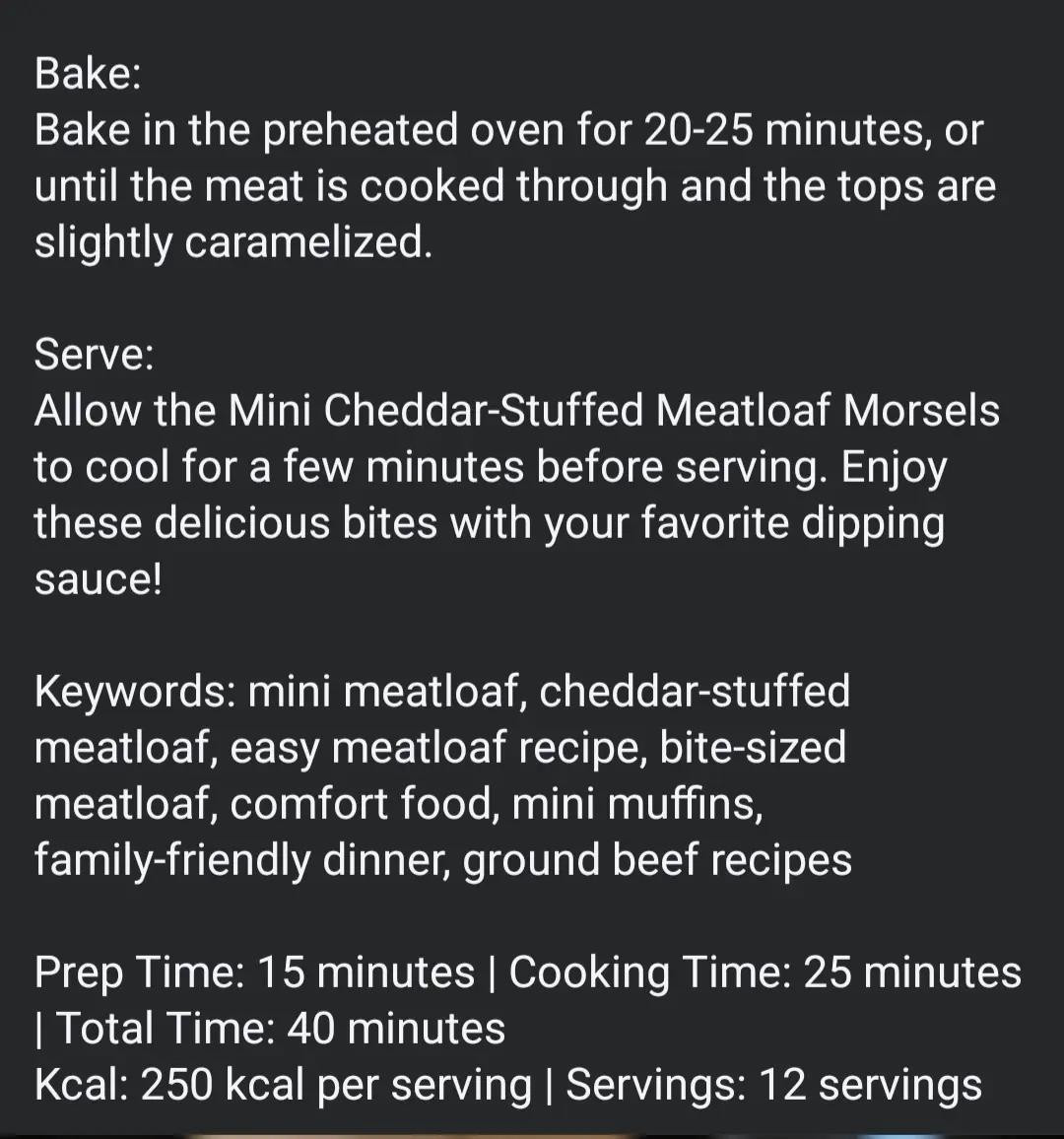 mini cheddar-stuffed meatloaf morsels