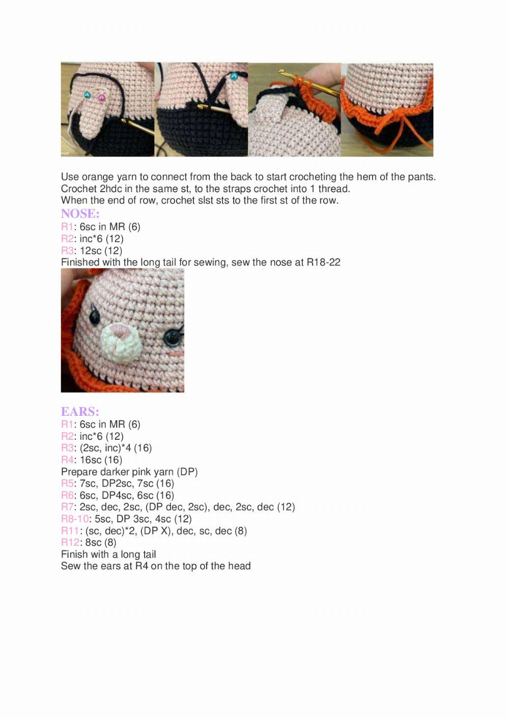 Oliver The Bunny Crochet PDF Free Amigurumi Pattern