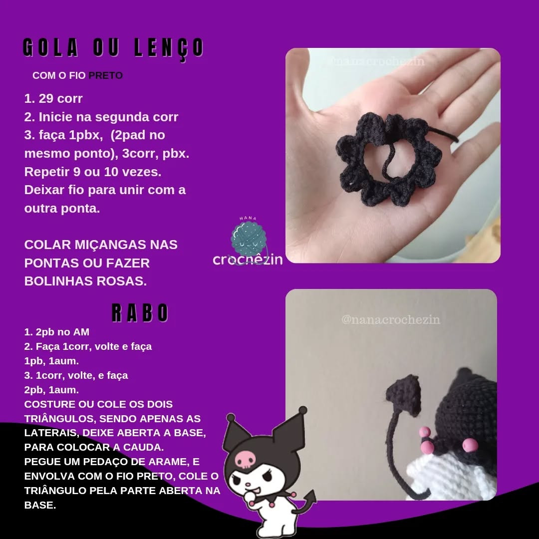 ✨ Padrão Gratuito da Kuromi✨