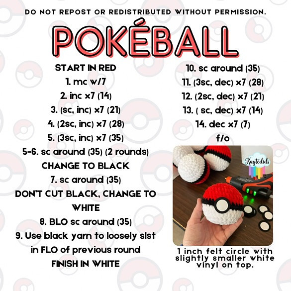 pokeball crochet pattern