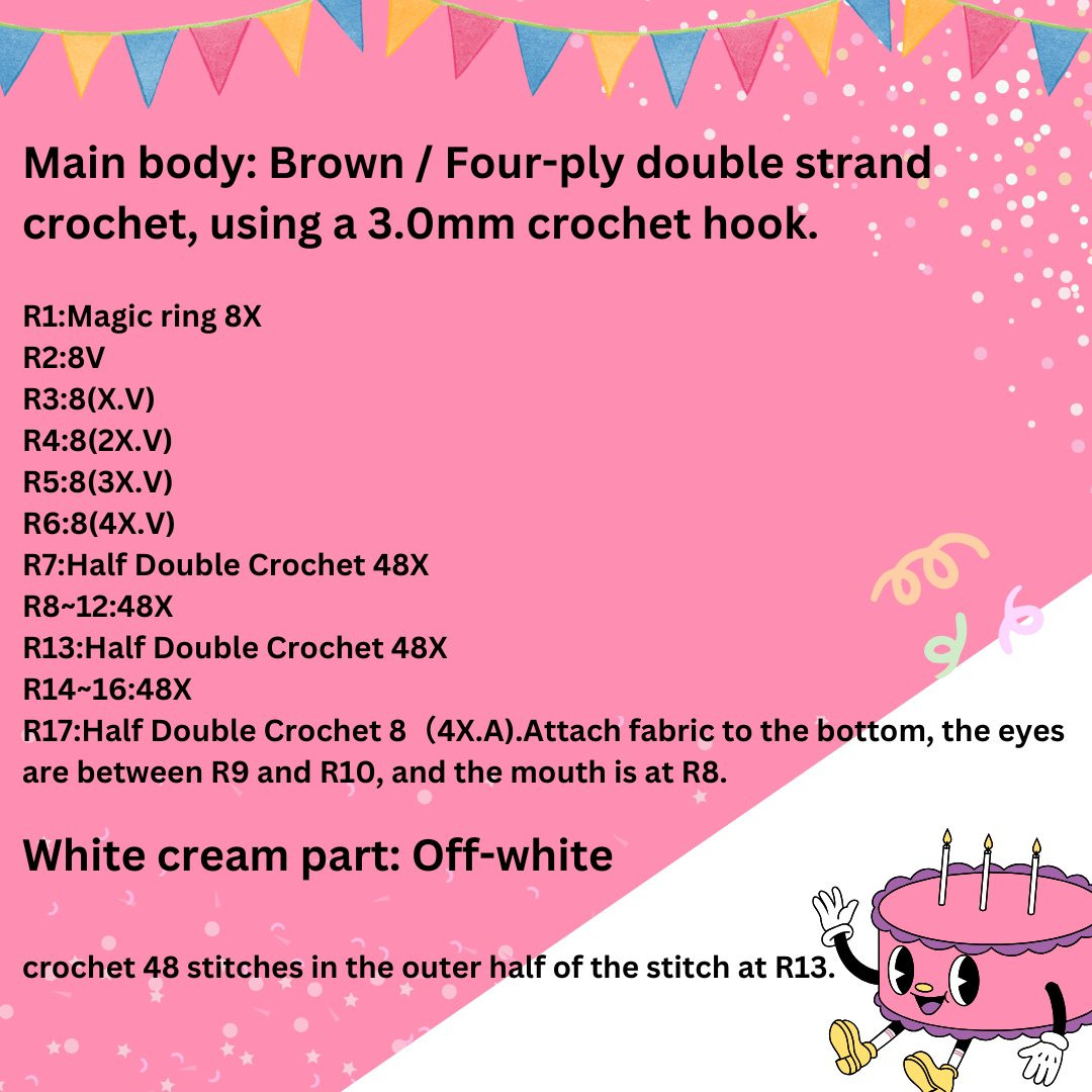 strawberry cake crochet pattern