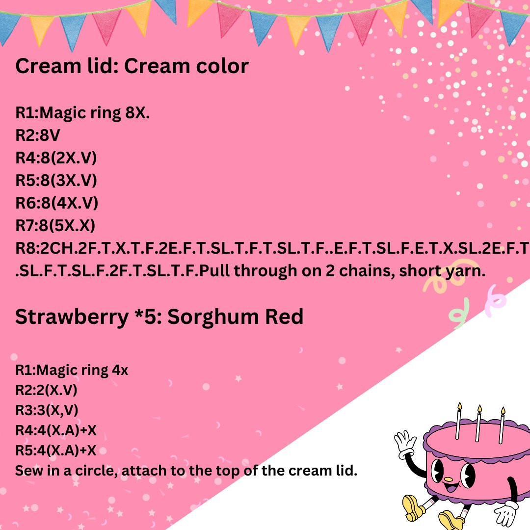 strawberry cake crochet pattern