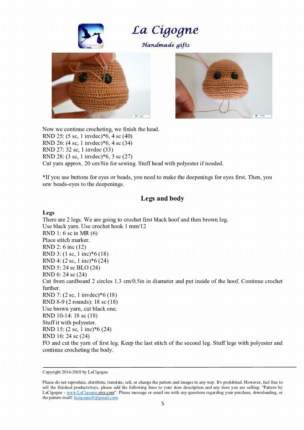 Victor the reindeer on Christmas Amigurumi crochet pattern