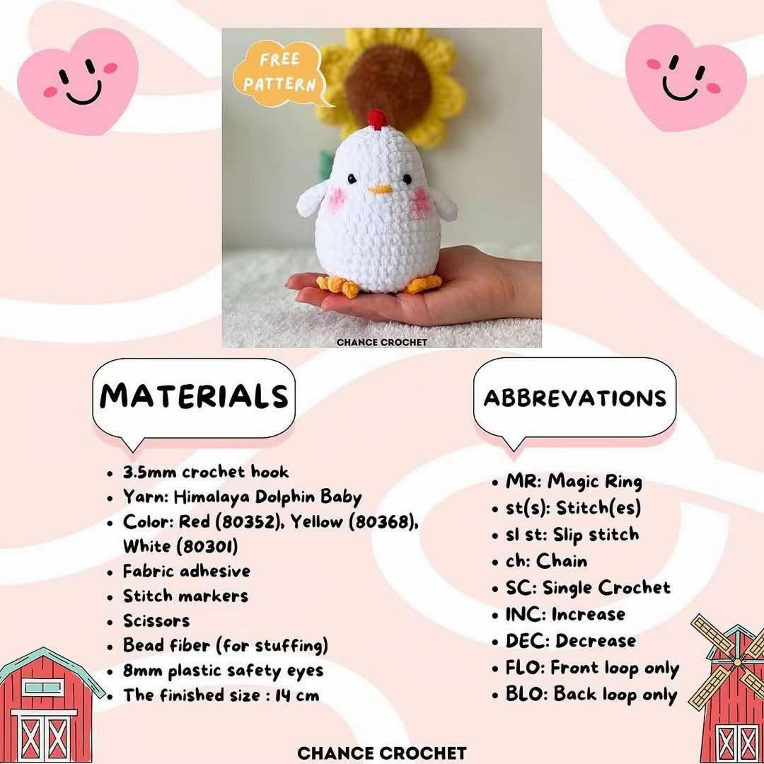 white chicken crochet pattern